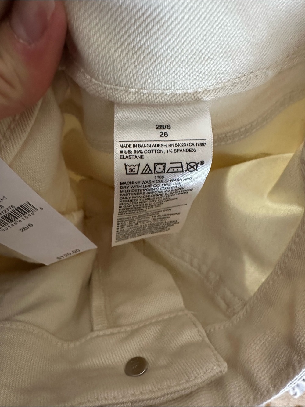 NWT Banana Republic Barrel Utility Jean Ecru 28 - Picture 7 of 7